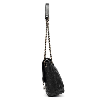 Black Quilted Leather Chain Shoulder Bag