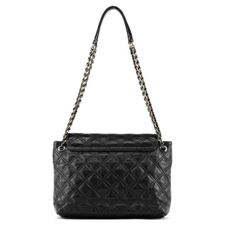 Black Quilted Leather Chain Shoulder Bag