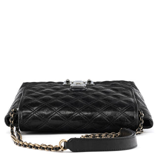 Black Quilted Leather Chain Shoulder Bag