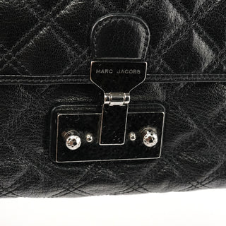 Black Quilted Leather Chain Shoulder Bag