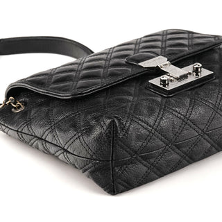 Black Quilted Leather Chain Shoulder Bag