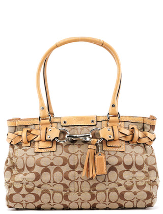 F15665 Beige Signature Hamptons Tote Bag