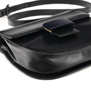 1996 Navy Leather Madras Swing Crossbody Bag