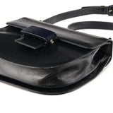 1996 Navy Leather Madras Swing Crossbody Bag
