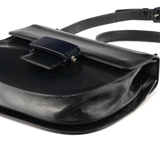 1996 Navy Leather Madras Swing Crossbody Bag