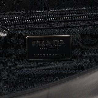 1996 Navy Leather Madras Swing Crossbody Bag