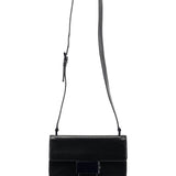 1996 Navy Leather Madras Swing Crossbody Bag
