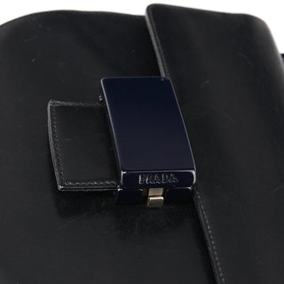 1996 Navy Leather Madras Swing Crossbody Bag