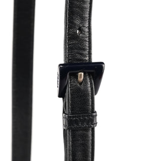 1996 Navy Leather Madras Swing Crossbody Bag