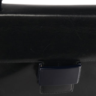 1996 Navy Leather Madras Swing Crossbody Bag