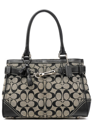 8K06 Grey Black Signature Hamptons Tote Bag