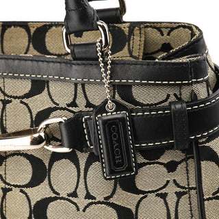 8K06 Grey Black Signature Hamptons Tote Bag