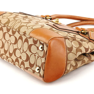11062 Beige Tan Signature Turnlock Tote Bag