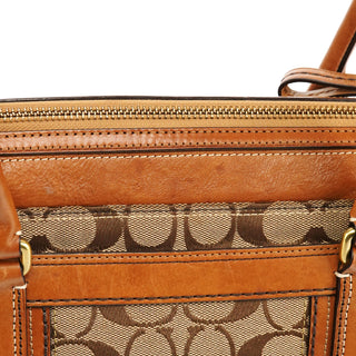 11062 Beige Tan Signature Turnlock Tote Bag