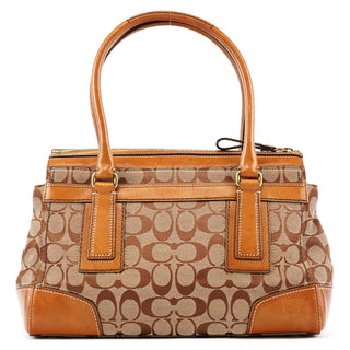 11062 Beige Tan Signature Turnlock Tote Bag