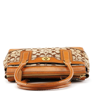 11062 Beige Tan Signature Turnlock Tote Bag