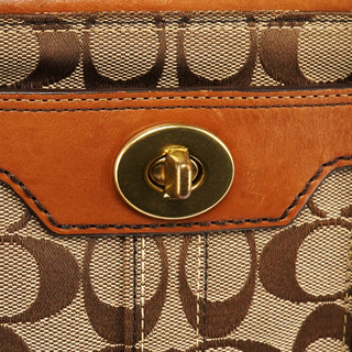 11062 Beige Tan Signature Turnlock Tote Bag