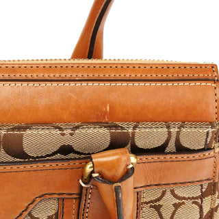 11062 Beige Tan Signature Turnlock Tote Bag