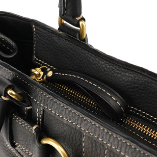 F10213 Black Pebbled Leather Hamptons Tote Bag