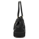 F10213 Black Pebbled Leather Hamptons Tote Bag