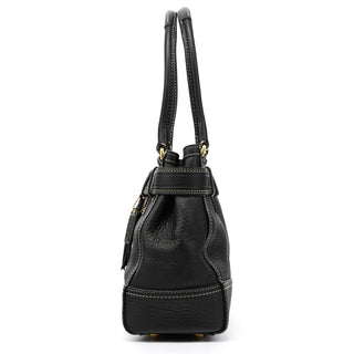 F10213 Black Pebbled Leather Hamptons Tote Bag