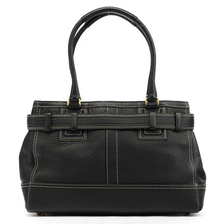 F10213 Black Pebbled Leather Hamptons Tote Bag