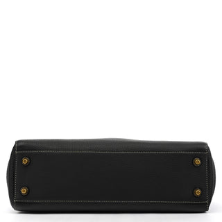 F10213 Black Pebbled Leather Hamptons Tote Bag