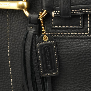 F10213 Black Pebbled Leather Hamptons Tote Bag
