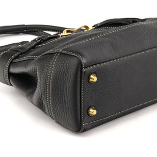 F10213 Black Pebbled Leather Hamptons Tote Bag