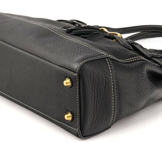 F10213 Black Pebbled Leather Hamptons Tote Bag