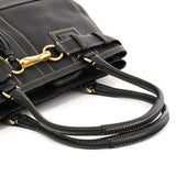 F10213 Black Pebbled Leather Hamptons Tote Bag