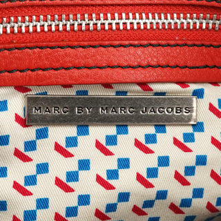 Red Leather Multi-Pocket Crossbody Bag