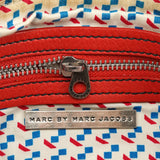 Red Leather Multi-Pocket Crossbody Bag