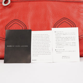 Red Leather Multi-Pocket Crossbody Bag