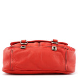 Red Leather Multi-Pocket Crossbody Bag