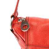 Red Leather Multi-Pocket Crossbody Bag