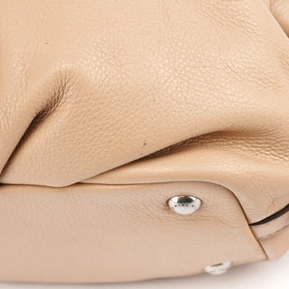 Beige Leather Classic Q 2-Way Bowling Bag