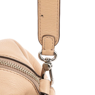 Beige Leather Classic Q 2-Way Bowling Bag