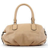Beige Leather Classic Q 2-Way Bowling Bag