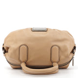 Beige Leather Classic Q 2-Way Bowling Bag