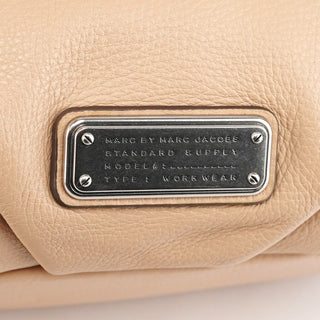 Beige Leather Classic Q 2-Way Bowling Bag