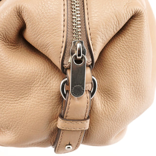 Beige Leather Classic Q 2-Way Bowling Bag