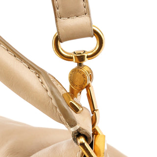 Beige Leather Multi-Pocket 2-Way Bag
