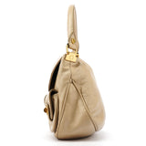Beige Leather Multi-Pocket 2-Way Bag