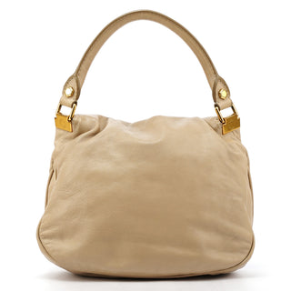 Beige Leather Multi-Pocket 2-Way Bag