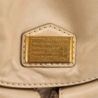 Beige Leather Multi-Pocket 2-Way Bag