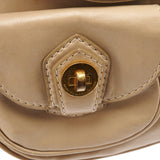 Beige Leather Multi-Pocket 2-Way Bag