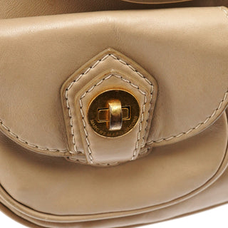 Beige Leather Multi-Pocket 2-Way Bag