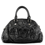 Black Quilted Leather Classic Q 2-Way Bag