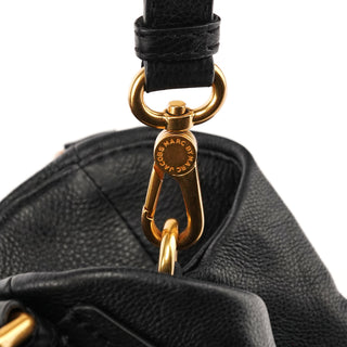 Black Leather Classic Q Fran 2-Way Bag